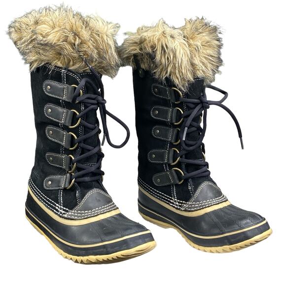 Sorel Women’s Joan Of Arctic Black Suede Winter Boot Size US 7 - Picture 5 of 11